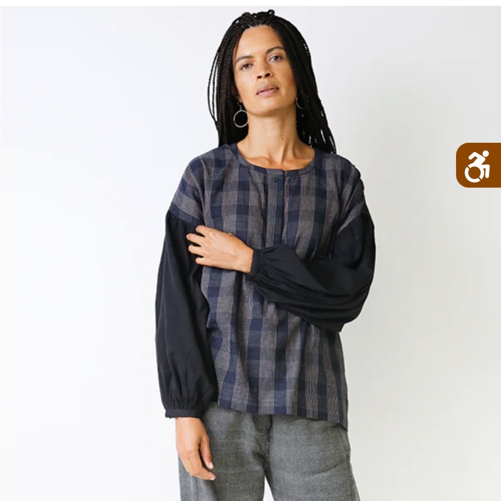 NWT Seek Collective Maya sapphire plaid shirt